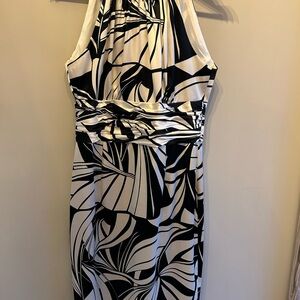 Elegant Black and White Halter Dress